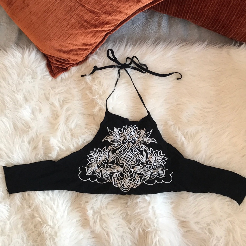 Embroidered Halter Top
